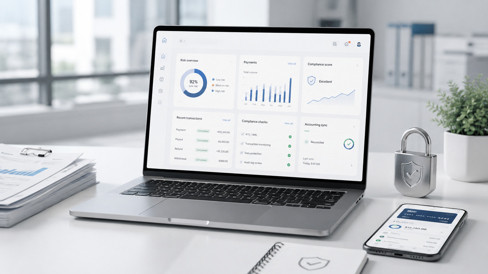 Fintech & Compliance solution dashboard preview